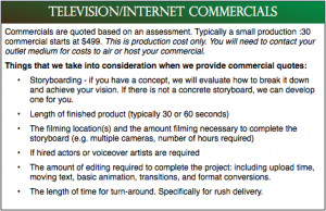 Television/Internet Commercial Production