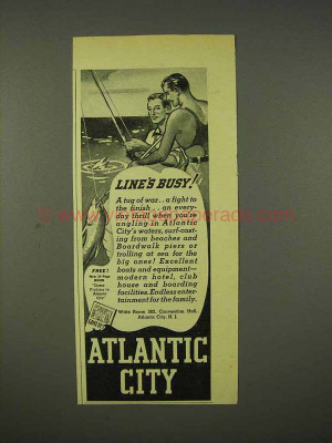 1938 Atlantic City New Jersey Ad - Line's Busy