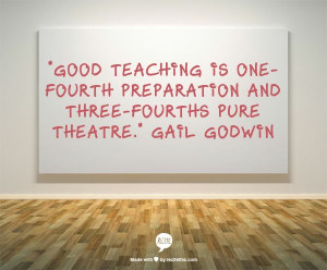 ... is one-fourth preparation and three-fourths pure theatre.