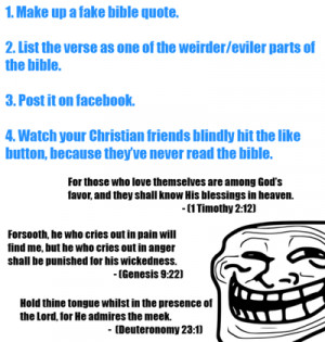 Facebook troll: Fake bible quotes