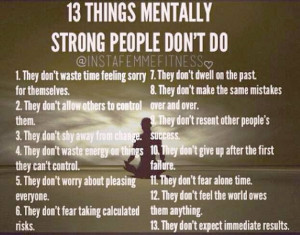 Things Mentally strong people do