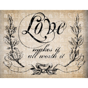 Antique Victorian Love Script Quote