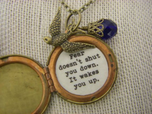 ... Locket divergent inspired necklace fear doesn't shut you down it