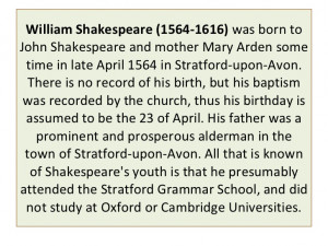 William shakespeare (1564 1616)