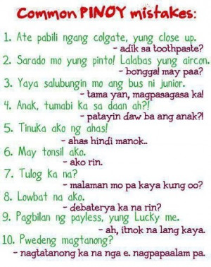 Funny Common Pinoy Mistakes - Pinoy Funny Jokes Images