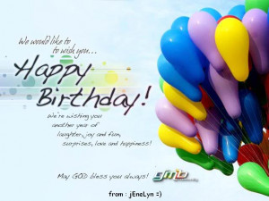We Would like to wish You Happy Birthday ~ Birthday Quote