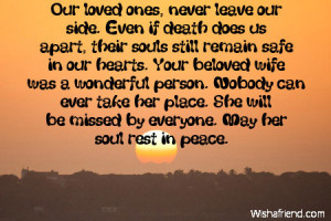 Sympathy Quotes For Loss Of Husband Even if death does us apart,