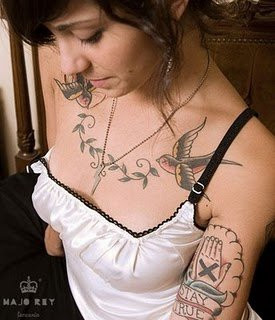 Chest tattoo woman japanese
