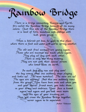 ... Rainbow bridge rainbow bridge poem, rainbow bridge poem printable