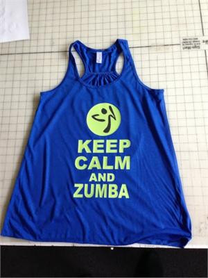 Keep Calm and Zumba Gym Tank Top Flowy Racerback Workout Custom Colors ...