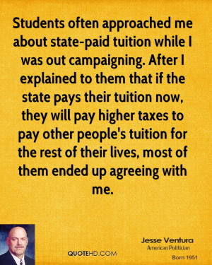 Students often approached me about state-paid tuition while I was out ...