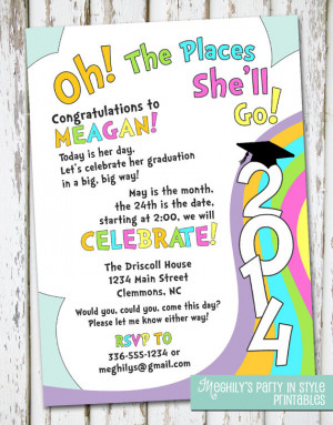 Oh, The Places You'll Go - graduation invitation