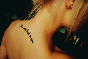 Back Small Quote Tattoos for Girls - Hot Black Small Quote Tattoos ...