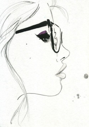 Girl with glasses drawing:-)