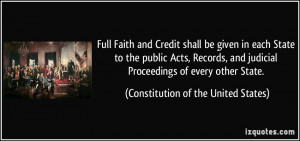 ... Proceedings of every other State. - Constitution of the United States