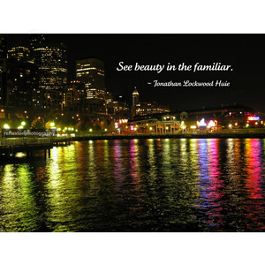 Inspirational quotes photography night cityscape neon-light water refl ...