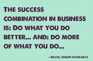 Nice Business Quote by David Joseph Schwartz Success Combination in