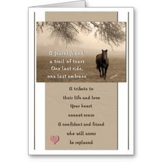 Loss of a Horse Pet Sympathy Cards