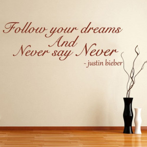 Home Never Say Justin Bieber Wall Quotes Decals