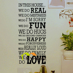 Product ID: 1674982617 Removeable Large Wall Decals Quotes House Rule ...
