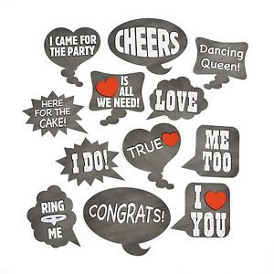 12-Photo-Booth-SAYINGS-Prop-Costume-Wedding-WORDS-Party-Chalkboard-w-o ...