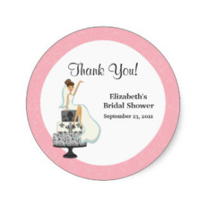 Pink Bridal Shower Thank You Stickers