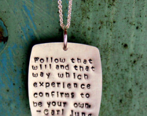 ... Quote Necklace Silver - Friendship,Valentine, Carl Jung Quote, Dream