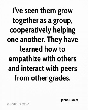 ... to empathize with others and interact with peers from other grades