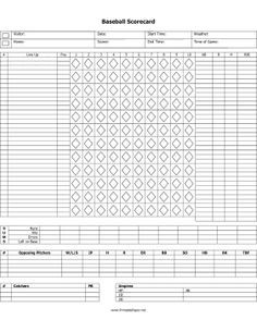 baseball score card has many spaces on which to record the hits, runs ...