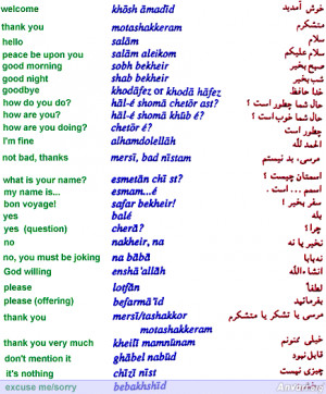 Common phrases in farsi