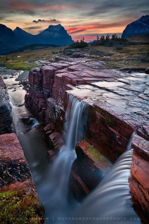 Triple Falls, Glacier National Park, Montana.