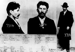 Joseph Stalin mugshot held by Okhrana, the Tsarist Secret Police, 1911