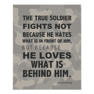 True Soldier Loves Poster, Military, GK Chesterton