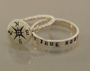 You Are My True North Compass Ring