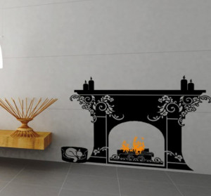 shipping![ wholesale and retail]The fireplace 80cmX120cm-- Vinyl Wall ...