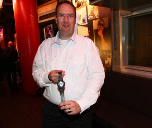 shock the printing on the band is a sort of pixelated snakeskin ...