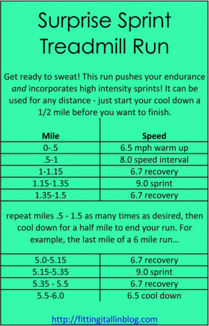 surprise sprint treadmill run