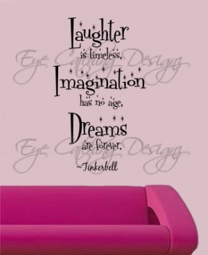 Details about Tinkerbell Imagination Dreams Quote Wall Decal Vinyl ...