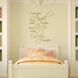 ... Angel Pure And Bright Guard Me Whole... Quote Wall Sticker Transfers