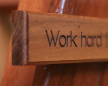 Work Hard Stay Humble Quote Engraved in Wood