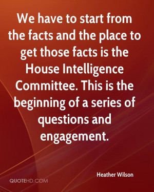 ... Intelligence Committee. This is the beginning of a series of questions