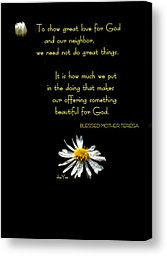 Mother Teresa Quotes Canvas Prints - Do Little Things With Big Love ...