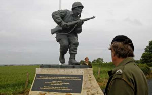 The statue of Maj. Dick Winters, commander of “Easy Company,” was ...