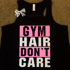 Gym Hair Don't Care - BLACK - Gym Tank - Ruffles with Love - Racerback ...