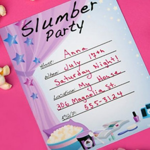 slumber party invitations
