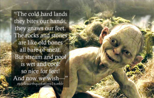 We only wishto catch a fish,so juicy-sweet!”- Gollum, The Two Towers ...