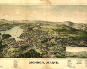 1889 Monson, State of Maine - - Beautiful Print==(Antique,Vintage,Old ...