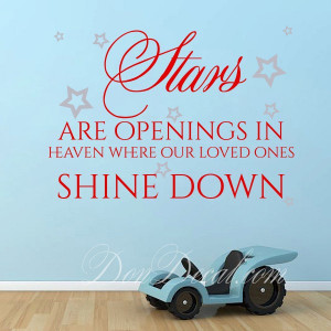 ... > Kids Room > Stars Are Opening In Heaven Wall Quotes Sticker Decal