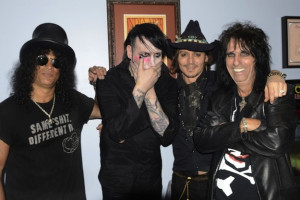 ... Golden Gods: Slash, Marilyn Manson, Johnny Depp and Alice Cooper