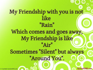 My Friendship is like “Air”, Sometimes “Silent” but always ...